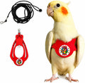 JNCWYP adjustable bird harness and leash set front view on a parrot.