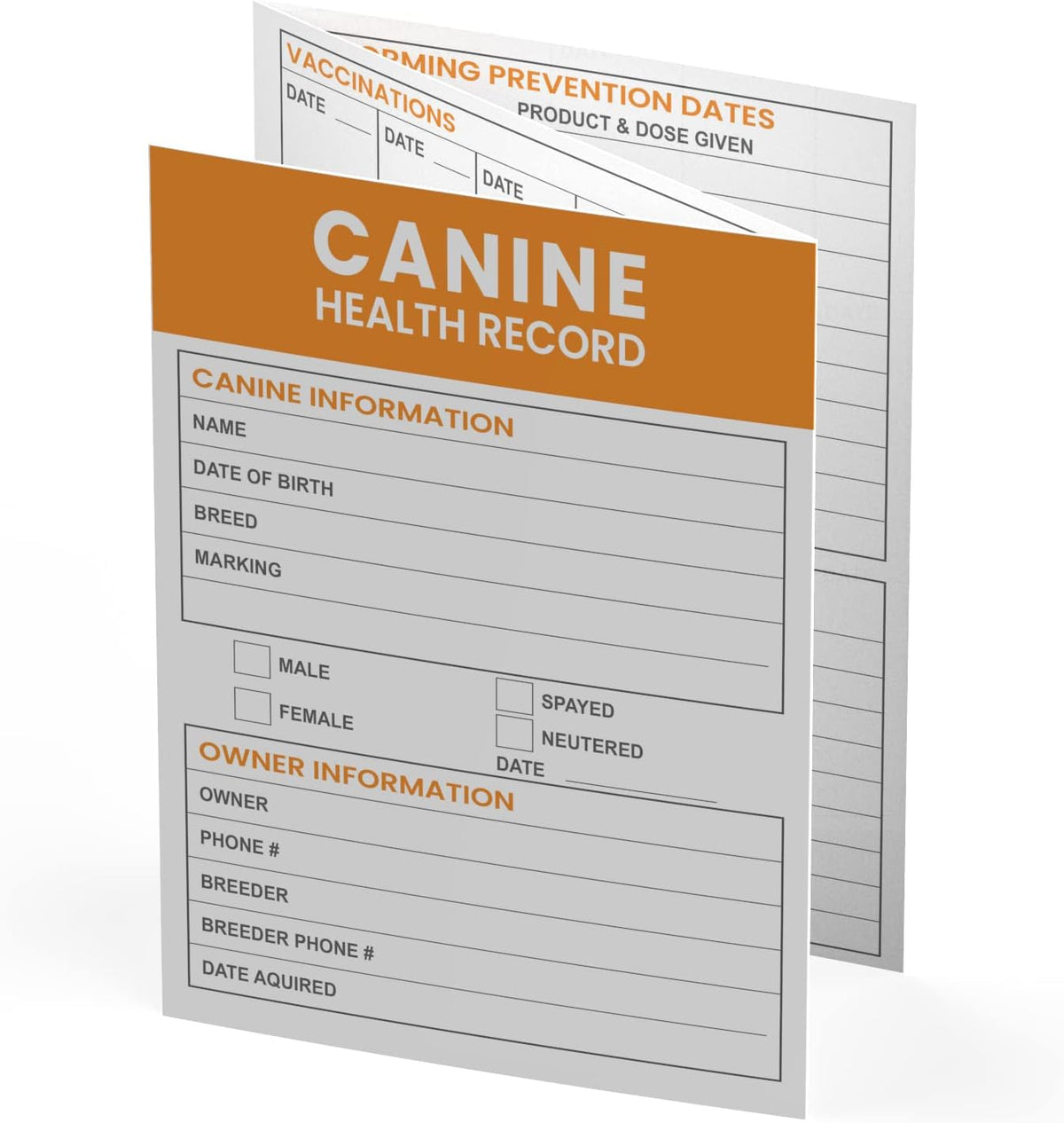 Good Harbor thick card stock pet vaccine booklet to prevent ink bleed
