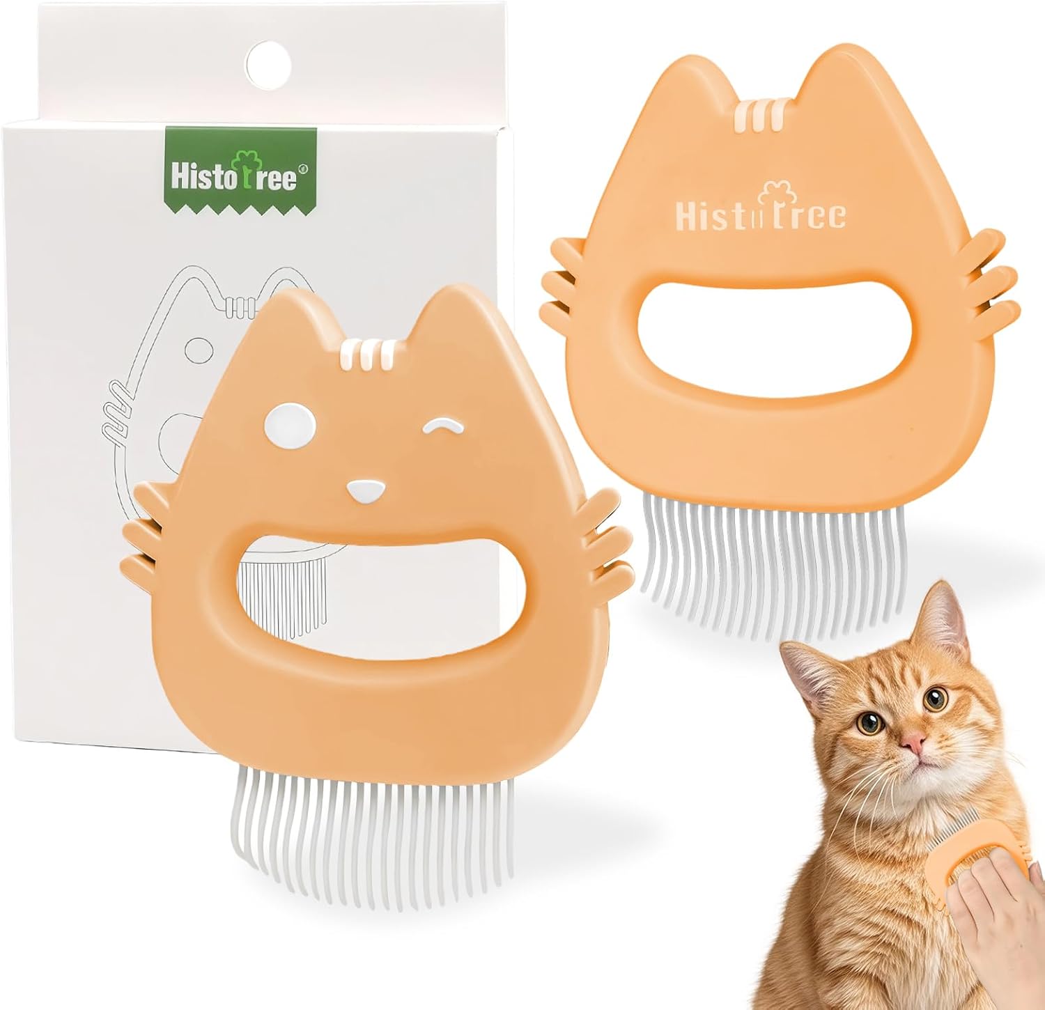Pink Histotree cat flea comb on pet grooming surface