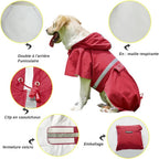 Koogal pet raincoat safety reflective strips back view