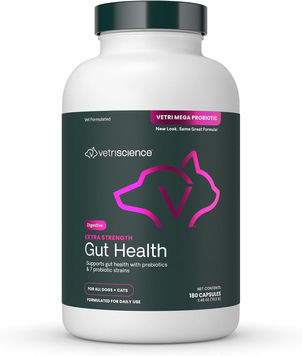 VetriScience Extra Strength Gut Health Probiotic & Prebiotic Digestive Supplements for Dogs & Cats, Gas & Diarrhea & Immune Support, Easy-Open Capsules, 120 Count - Image 11
