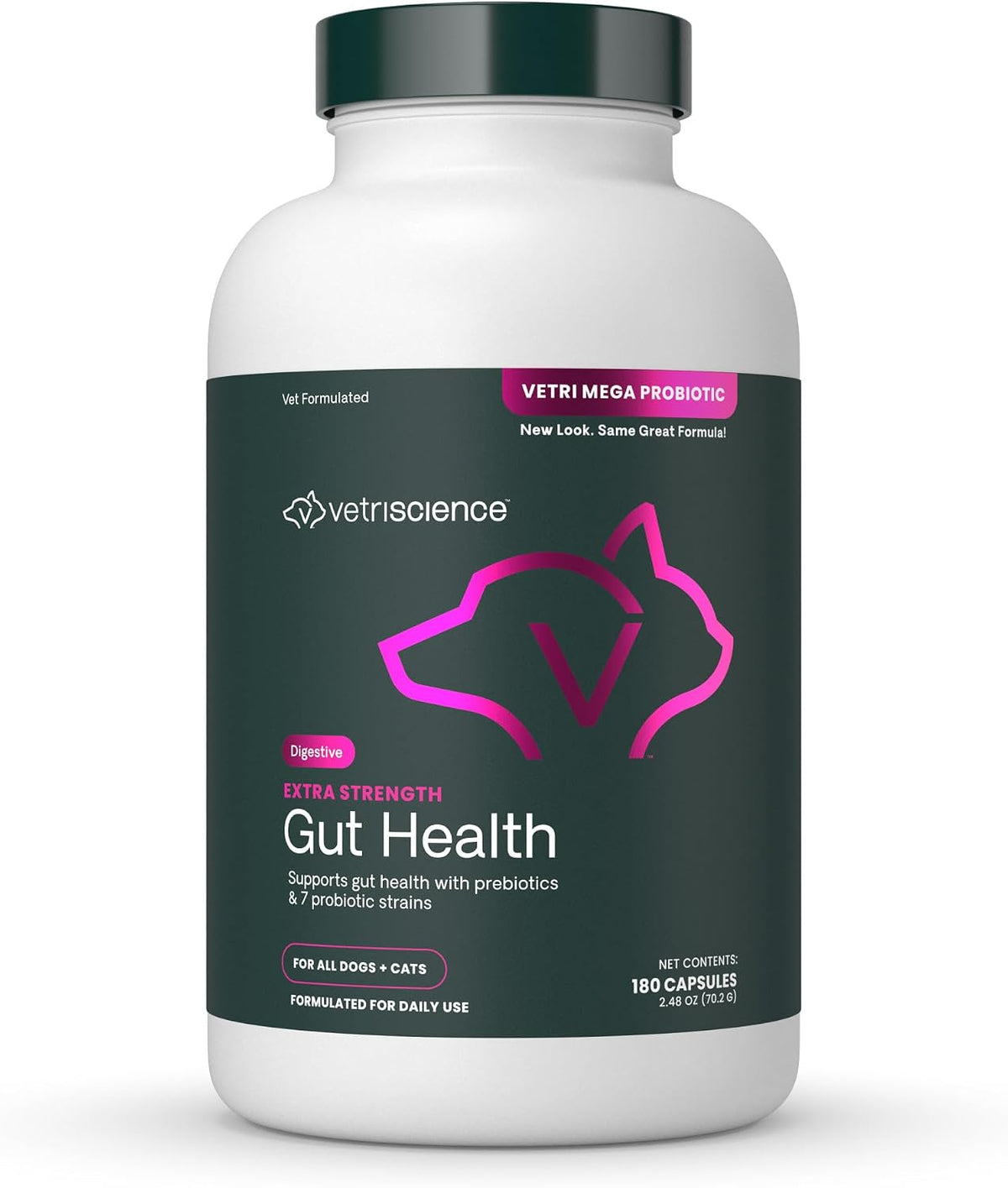 VetriScience Extra Strength Gut Health Probiotic & Prebiotic Digestive Supplements for Dogs & Cats, Gas & Diarrhea & Immune Support, Easy-Open Capsules, 120 Count - Image 11