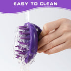 CeleMoon washable bath brush shown during pet grooming use