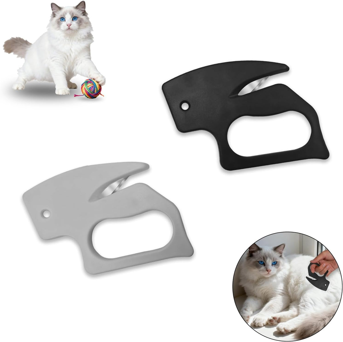 Flasidu Pet Knotting Comb front view for dog and cat grooming.