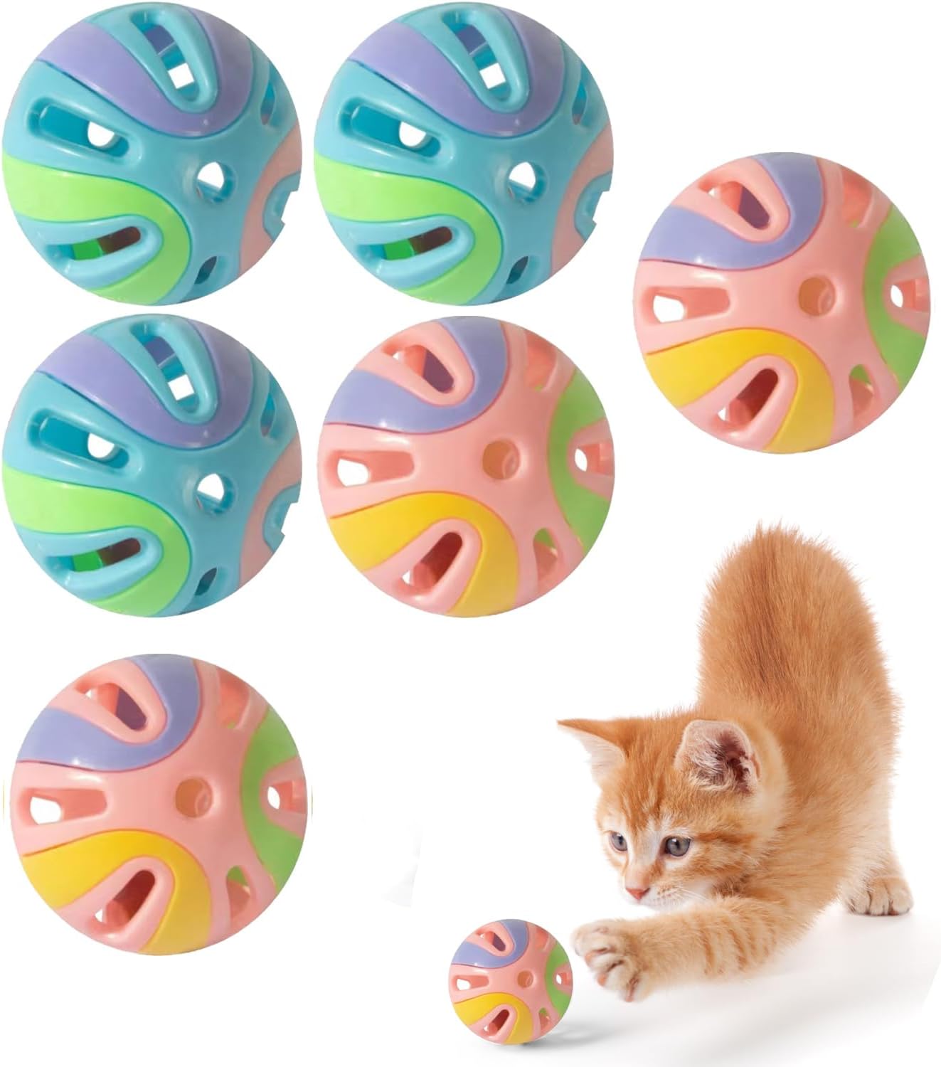 Durable plastic cat exercise balls for chasing and pouncing
