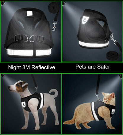 GAUTERF reflective safety cat vest harness night visibility view