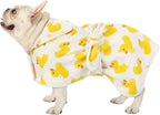 Side profile of HDE hooded dog bathrobe for small dogs