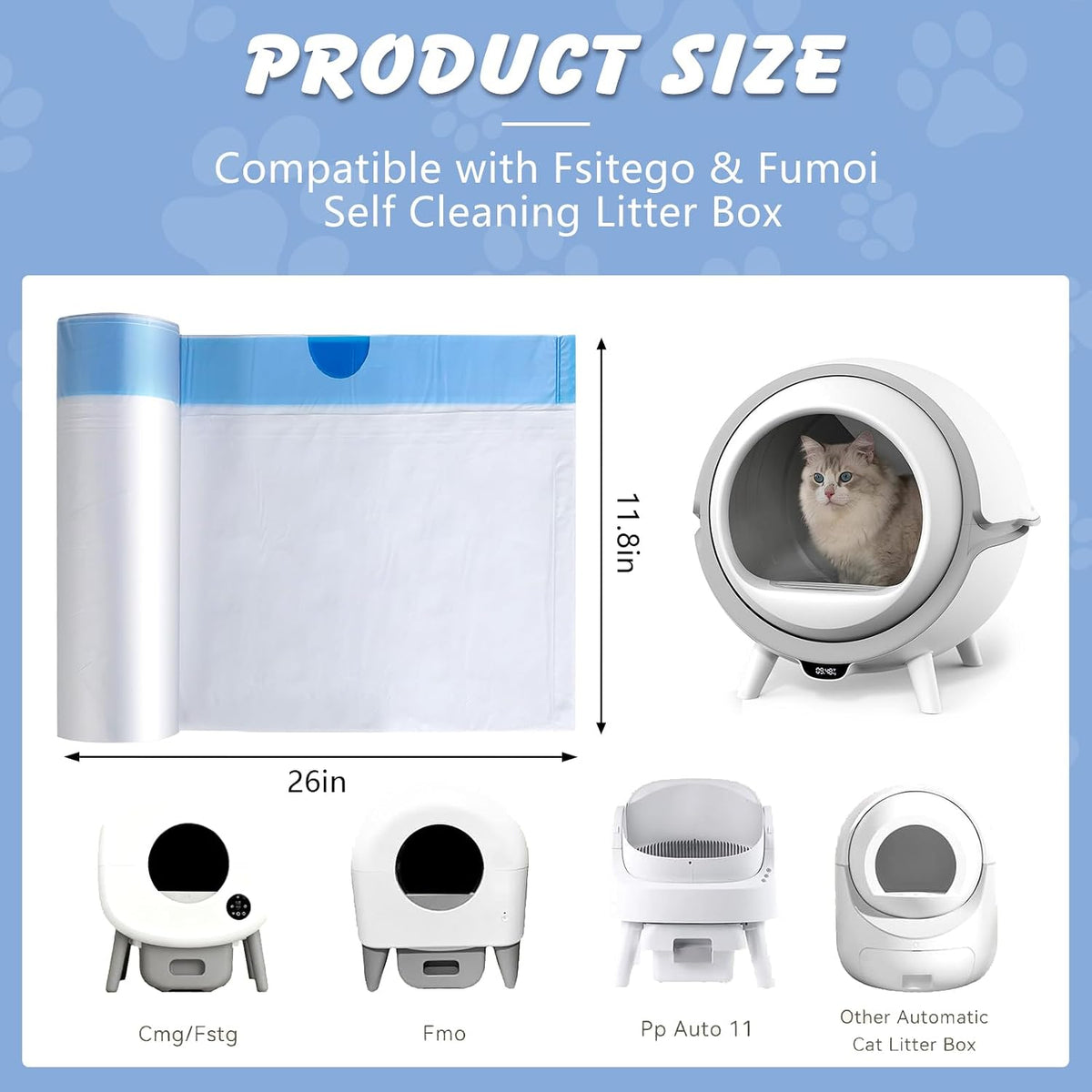 Ondware heavy duty drawstring waste bags roll layout displaying the six rolls included.