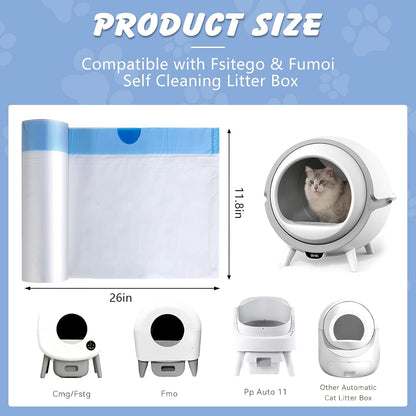 Ondware heavy duty drawstring waste bags roll layout displaying the six rolls included.