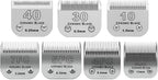 Size 40/10/7F/5F/4F Detachable Pet Dog Grooming Clipper Ceramic Blades Set,Compatible with Andis,Oster A5,Wahl KM10 Series Clippers,Cut Length 1/100"(0.25mm) to 3/8"(9.5mm),5 Pack - Image 9