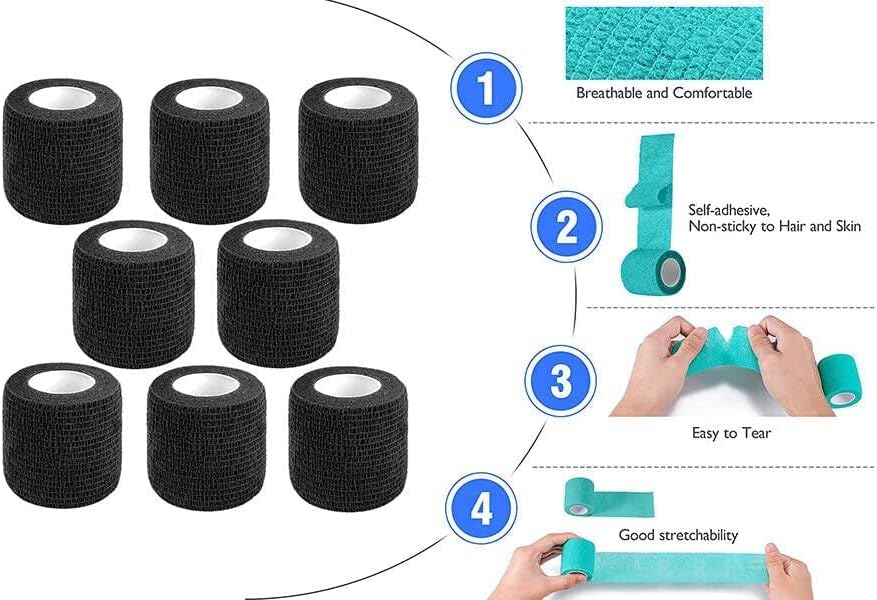 CIYAGPOOU 2 inch cohesive bandages stacked showing bulk packaging