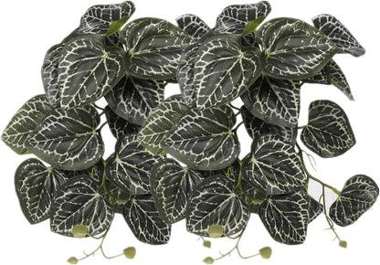 2Pack Reptile Fake Plants for Terrarium, Snake Tank Accessories, Habitat Decor Artificial Hanging Plants with Suction Cup - Fake Monstera - Image 10