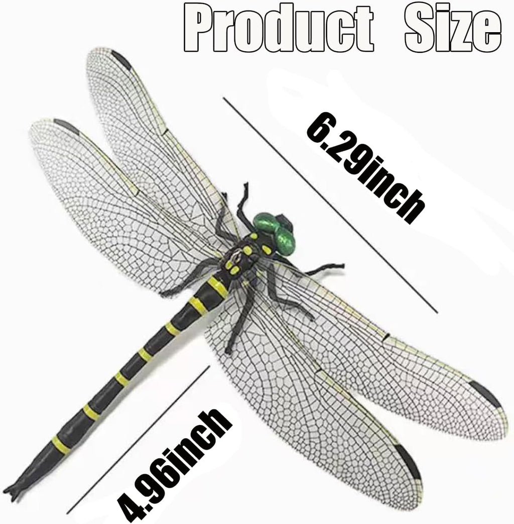 Generic chemical free dragonfly insect deterrent clipped onto a backyard patio plant pot