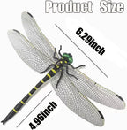 Generic chemical free dragonfly insect deterrent clipped onto a backyard patio plant pot