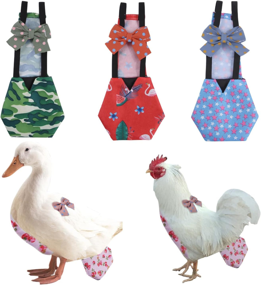 Complete 3-piece floral poultry diaper set
