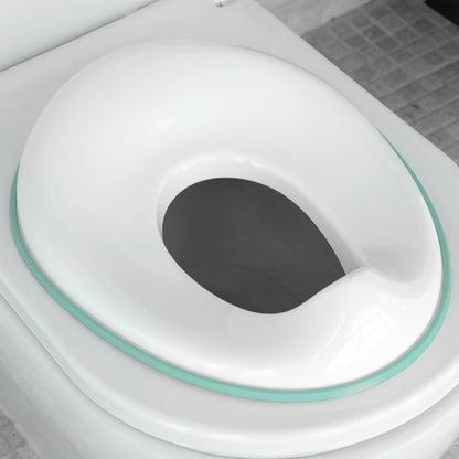 Jool Baby Potty Training Seat aqua blue front view on standard toilet