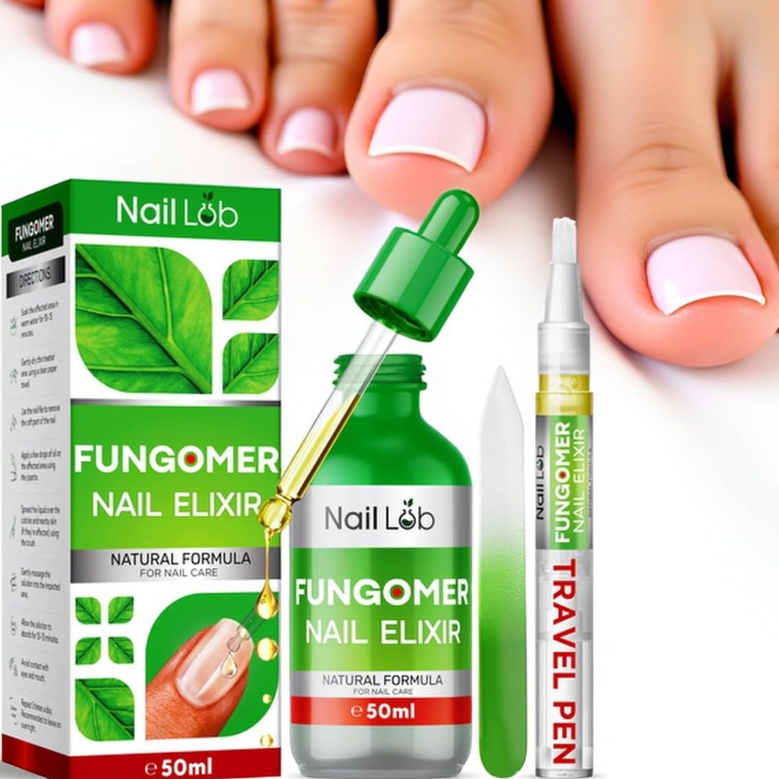 Nail Lab Fungomer Nail Elixir front view extra strength antifungal treatment