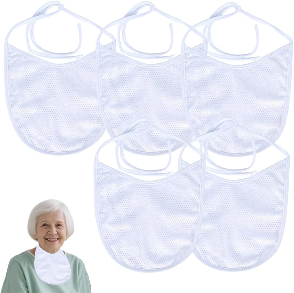 Washinbed EHUCONMOV Tracheostomy Cover front view showing white mesh texture.