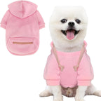 Jecikelon Dog Hoodies for Small Dogs with Zipper Pocket, Soft Fleece Puppy Clothes with Rope Hat, Warm Winter Outfits Cold Weather Coats, Cute Sweatshirt Chihuahua Costume (Small, Y02-Blue) - Image 9