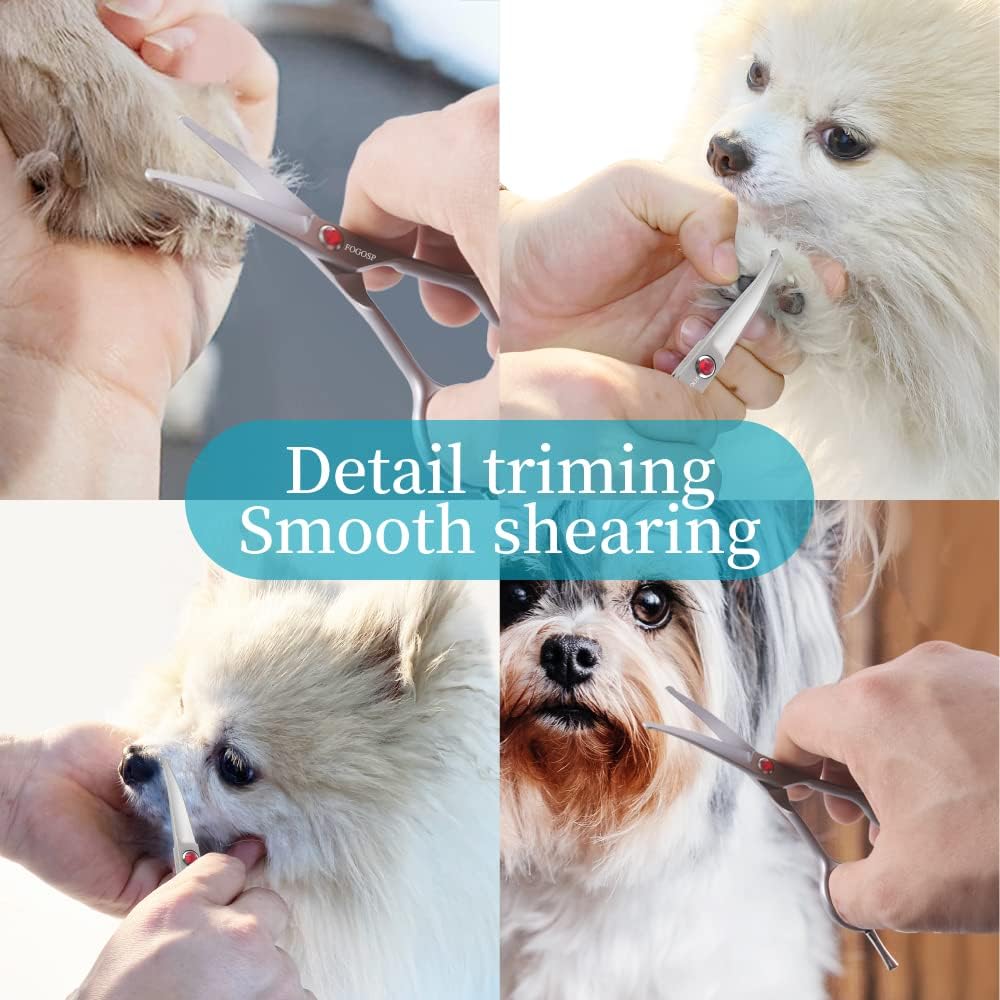 FOGOSP round tip dog scissors for safe ear and paw grooming