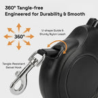 Heavy duty retractable leash with anti-slip handle