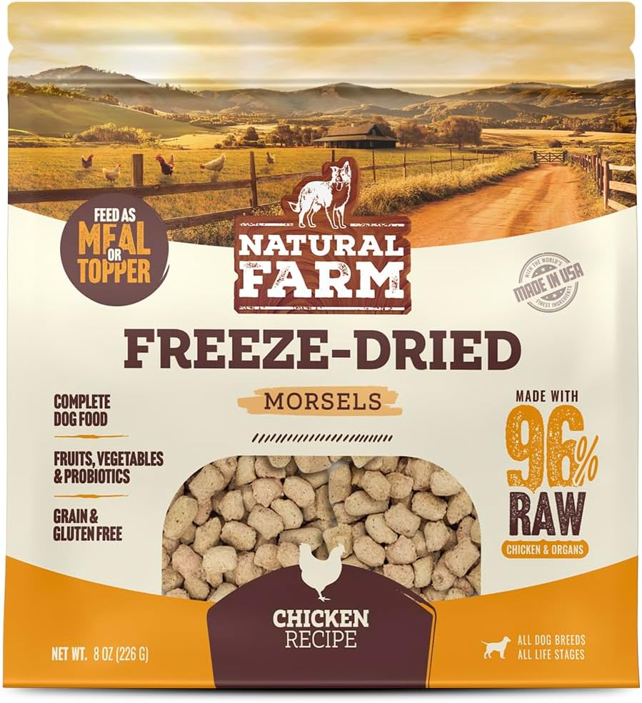Natural Farm Freeze-Dried Chicken Patties for Dogs - 96% Raw Chicken & Organs, Complete Meal or Food Topper, Grain-Free, Gluten-Free, Probiotics for Digestion, All Life Stages - 14oz Bag - Image 13