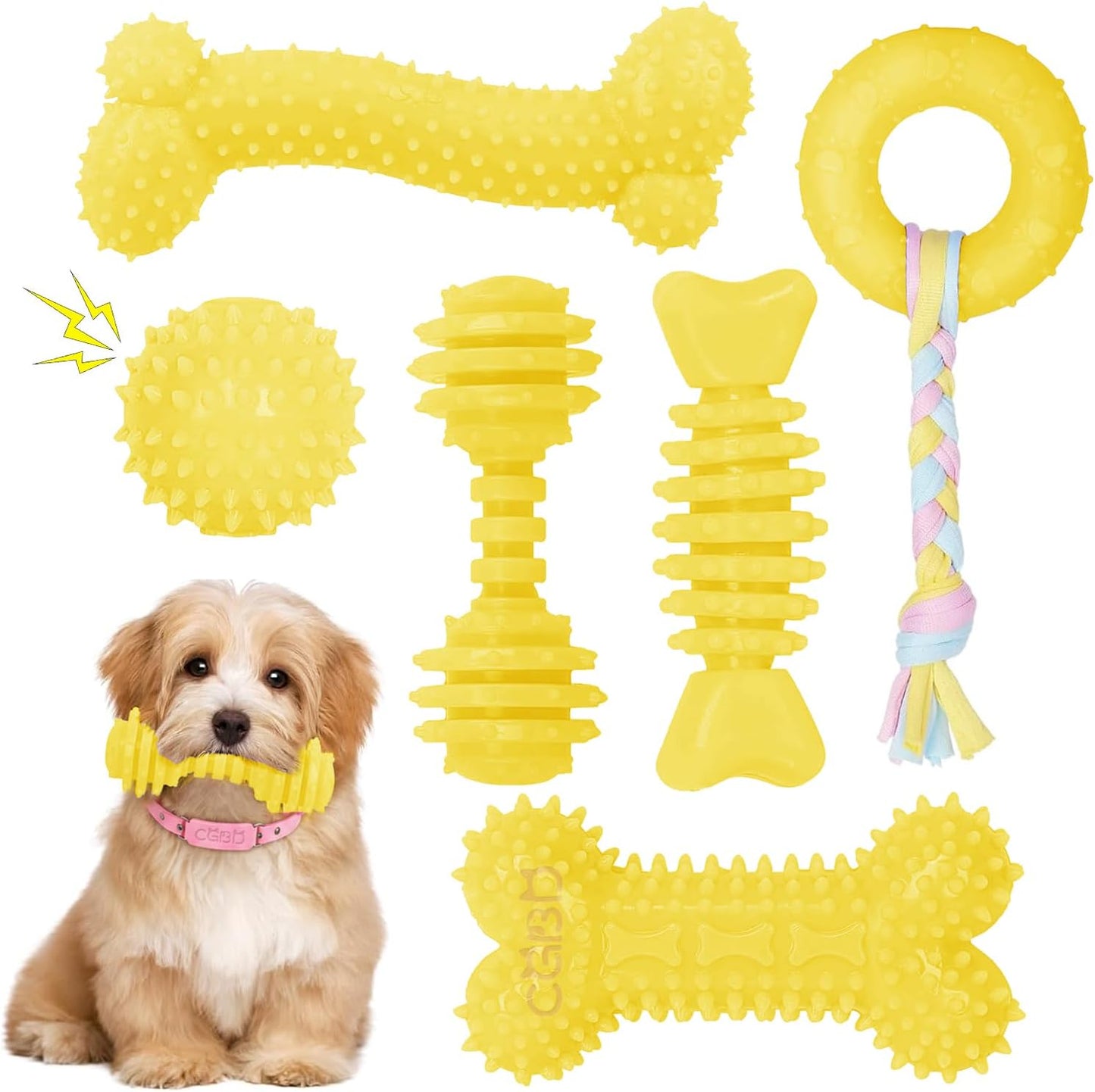 Puppy Toys, 6 Pack Dog Chew Toys for Puppy, Cute Pink Small Dog Toys, Puppy Teething Toys for Puppies, Soft Durable Interactive Chew Toy for Small Dogs - Image 12
