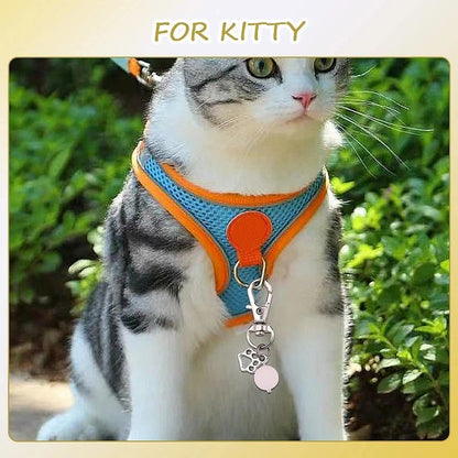 Ancnoz crystal cat pendant attached to a pet collar.
