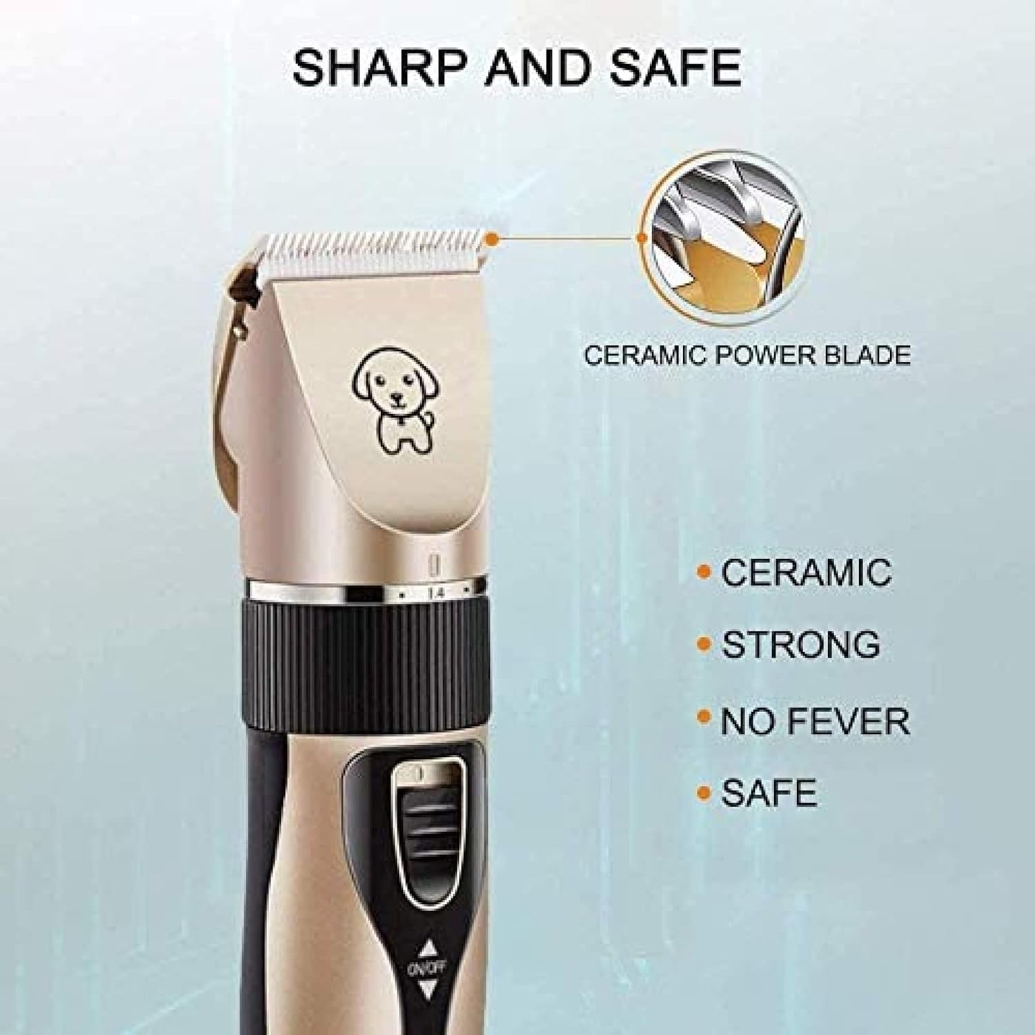 Yasao low noise dog and cat trimmer side profile view