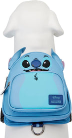 Top view showing the premium metal D-ring leash attachment point on the Loungefly Disney pet vest.