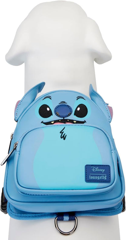 Top view showing the premium metal D-ring leash attachment point on the Loungefly Disney pet vest.