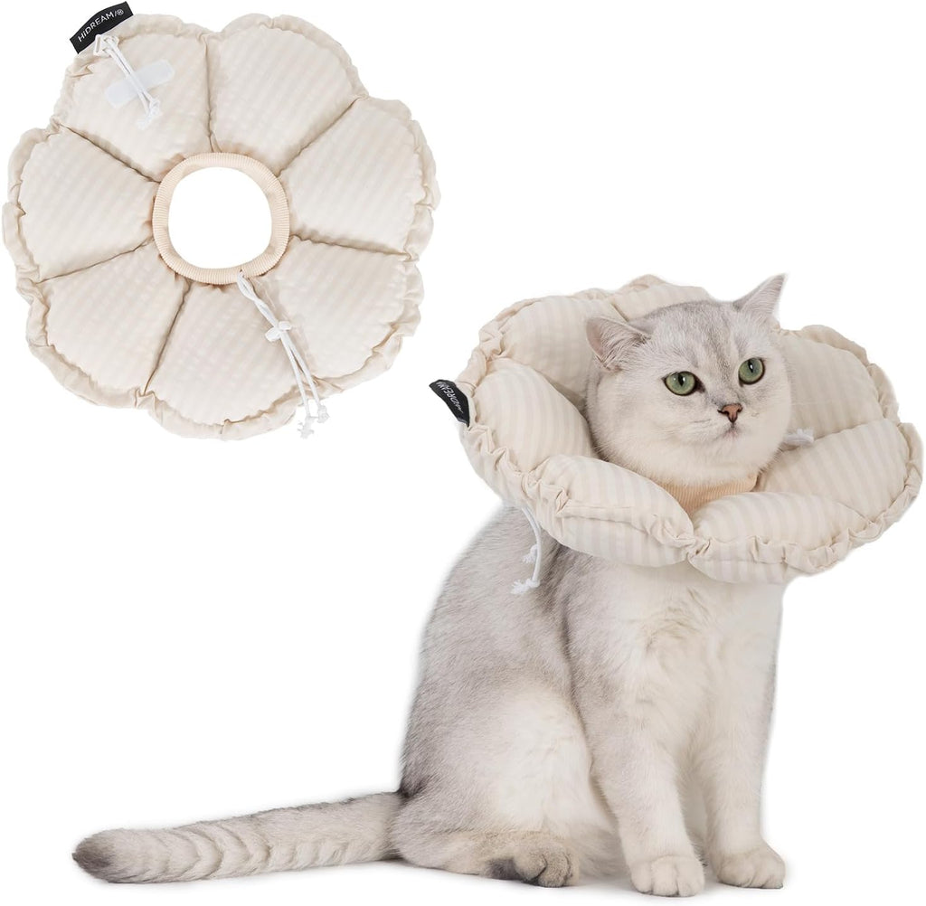 H Hidream soft cat cone collar front view egg white color