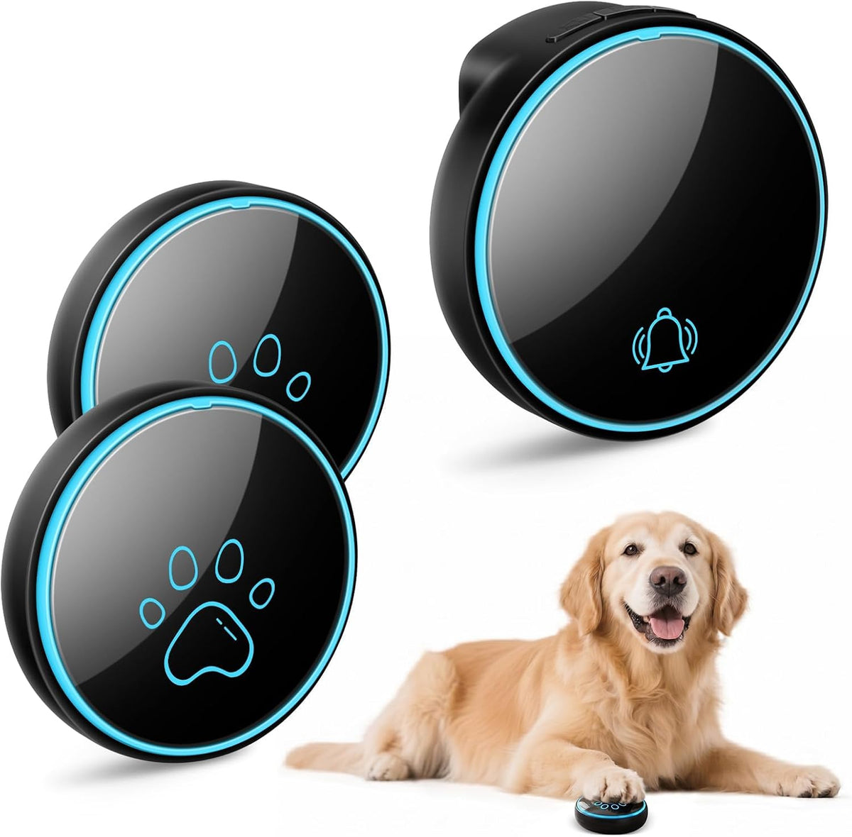 Comsmart wireless dog doorbell installed on a door frame