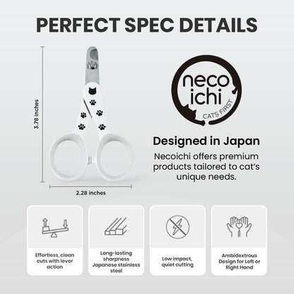 Close up of the thirty percent thinner stainless steel blades on the Necoichi cat claw trimmer.