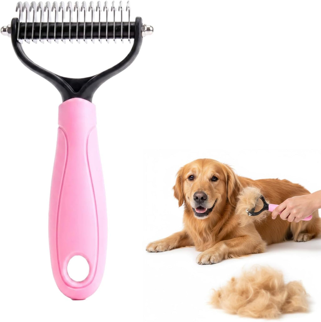 DoubleSided Pet Grooming Brush, 2026 Upgraded Undercoat Rake for Long Haired Dogs & Cats, MultiFunctional Dematting Comb Deshedding Tool, Mat Remover Detangler for Home Grooming (1, Blue L) - Image 10