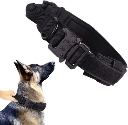 Tactical Dog Collar Adjustable Military Nylon Dog Collar with Control Handle and Heavy Duty Metal Buckle for Medium and Large Dogs (Brown,L) - Image 14