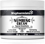 Nupharmisto Numbing Cream Maximum Strength 80 grams jar front view for professional tattoo pain relief