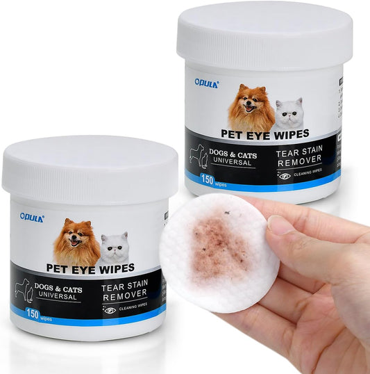 Opula biodegradable dog eye wipes front packaging view premium pet tear stain remover