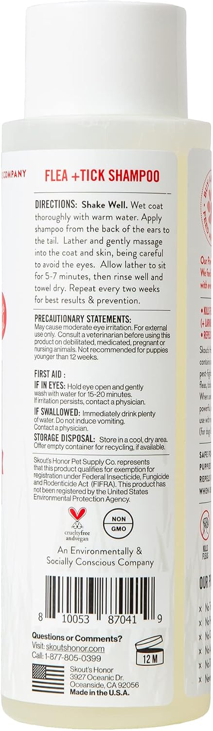 Skout's Honor max strength natural pest control shampoo for dogs
