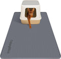CappyBliss Large Cat Litter Box Mat front view trapping scatter on hardwood floor