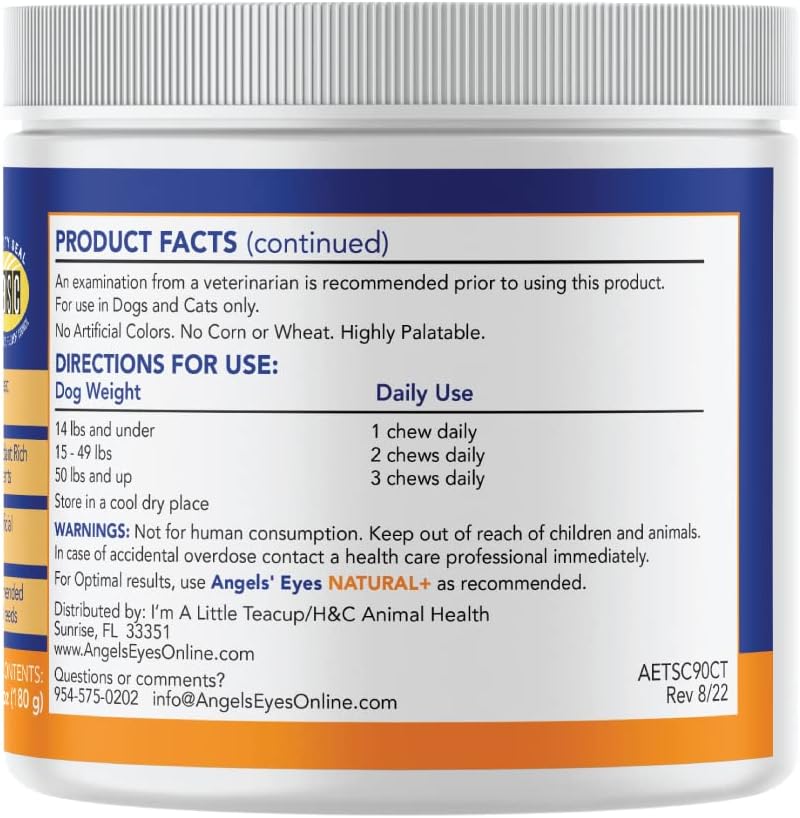 Wheat free corn free pet eye health supplement jar