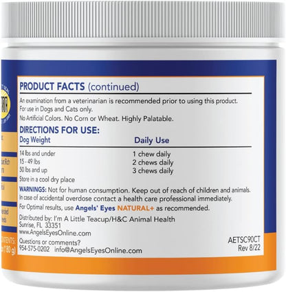 Wheat free corn free pet eye health supplement jar