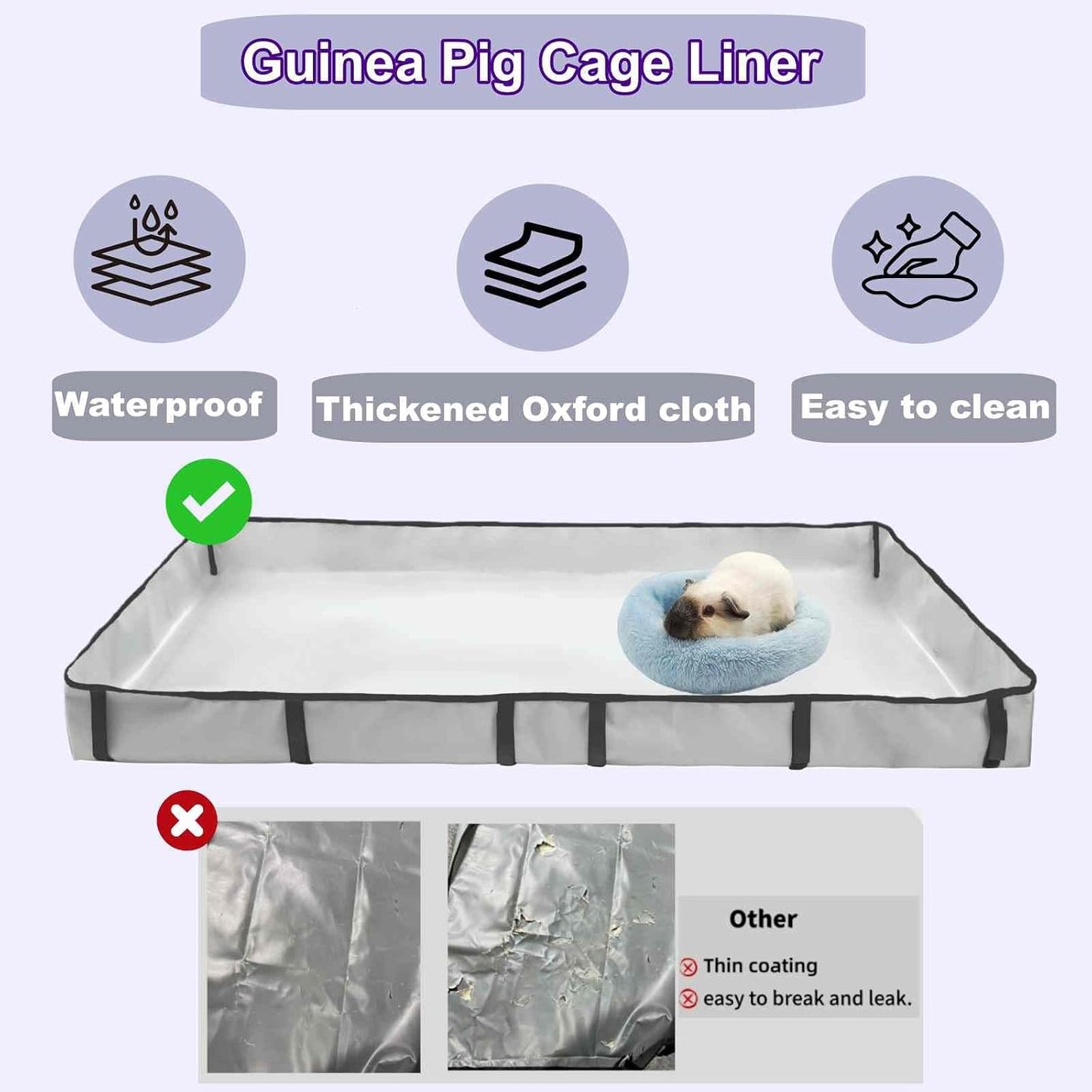 Dzwlkj small animal cage liner with raised edges