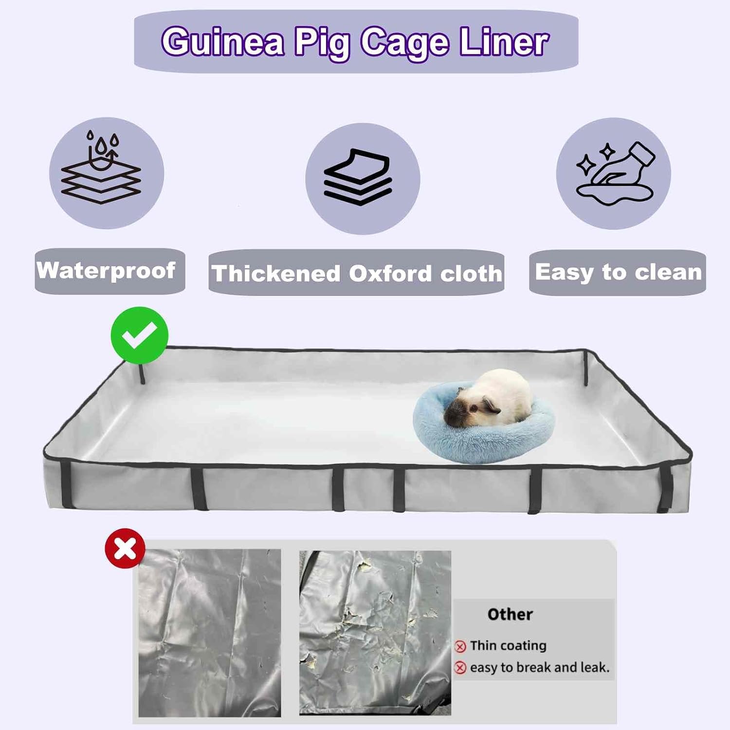 Dzwlkj small animal cage liner with raised edges