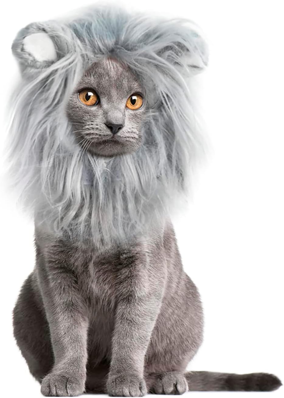 Onmygogo Lion Mane Wig for Cats and Dogs, Funny Pet Cat Costumes for Halloween Christmas, Furry Pet Clothing Accessories - Image 10