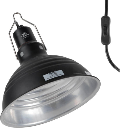 Lucky Herp 100 Watt maximum reptile lighting dome packaging and included accessories.