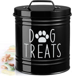 OUTNILI Small Dog Treat Container Airtight - 6" Tall X 4.9" Round Black Dog Treat Jar for Kitchen Counter - Rustic Treat Storage Canister for Dogs, Cats, Small Animals - Gifts for Pet Owners - Image 10