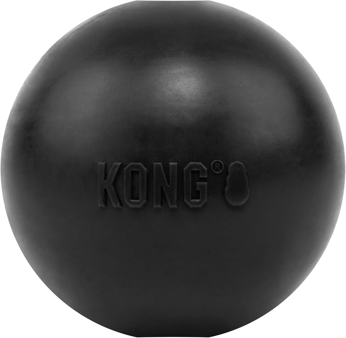Kong Extreme Ball with hole black rubber dog toy front view