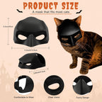 Professional studio shot of black cat bat mask for pets