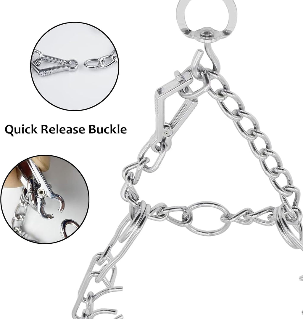 Adjustable steel prong collar for medium and large dogs